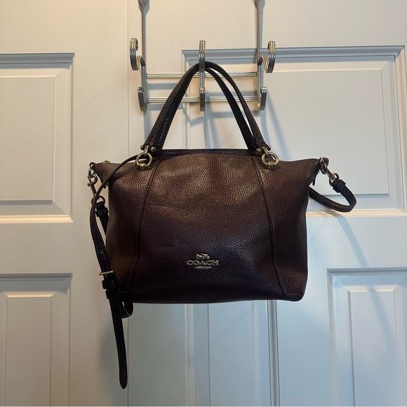 Coach Kacey Satchel with Snake Trim in Cranberry - Picture 5 of 13